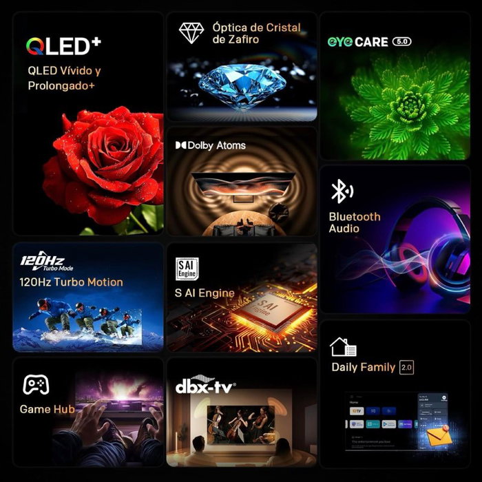 Metz 43MQF7500Z Televisor QLED+ Gen 5 43" Ultra HD 4K Smart TV Google TV, Dolby Vision Atmos, HDR10+, 120Hz Turbo Motion, Game Hub, AI TV, WiFi